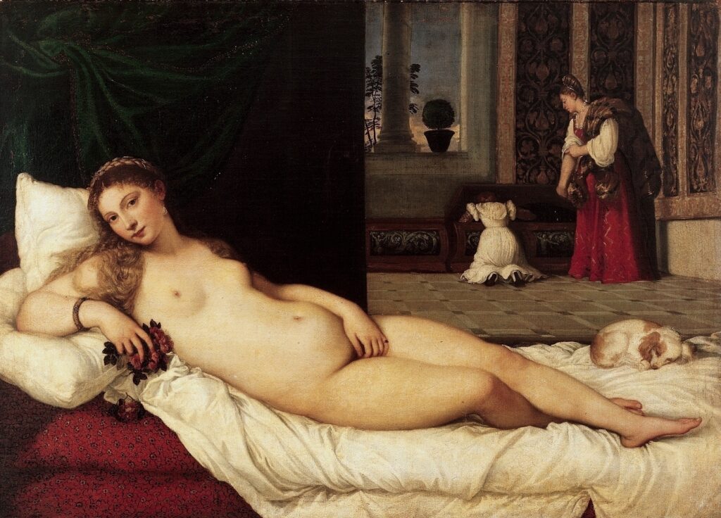 La Vénus d'Urbin, dont Manet disait qu'elle lui avait servi de modèle pour son Olympia.