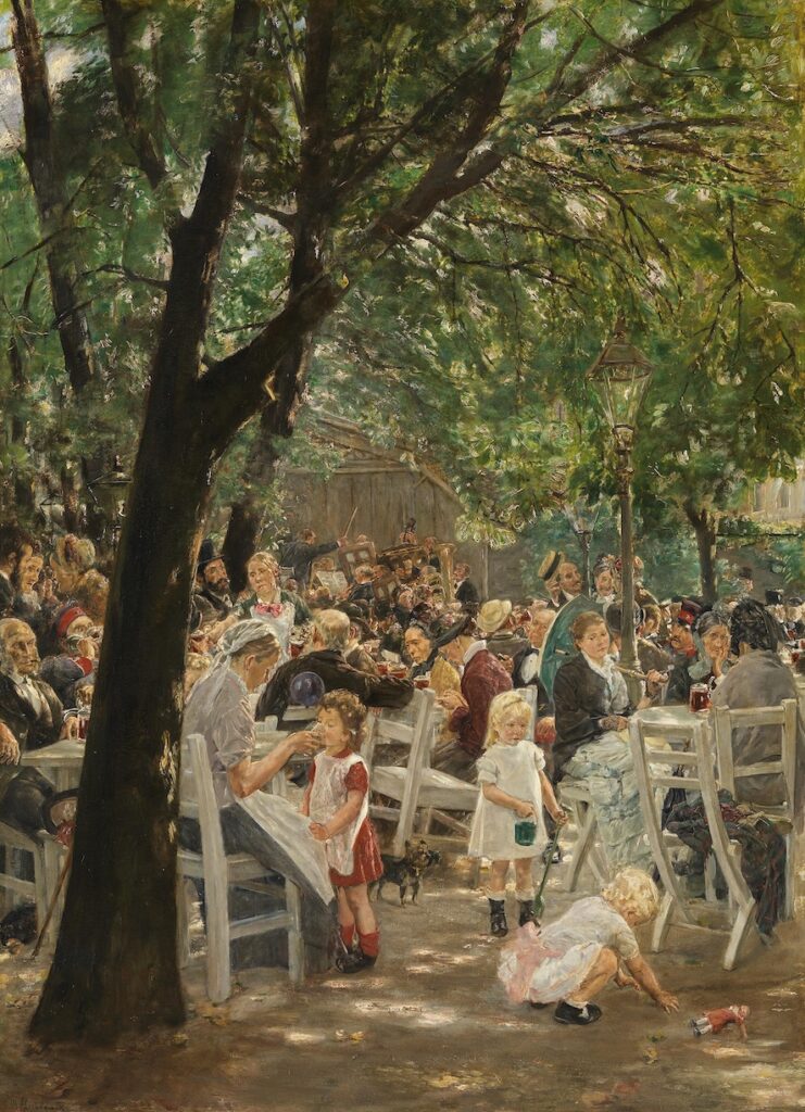 Biergarten in München. Max Liebermann