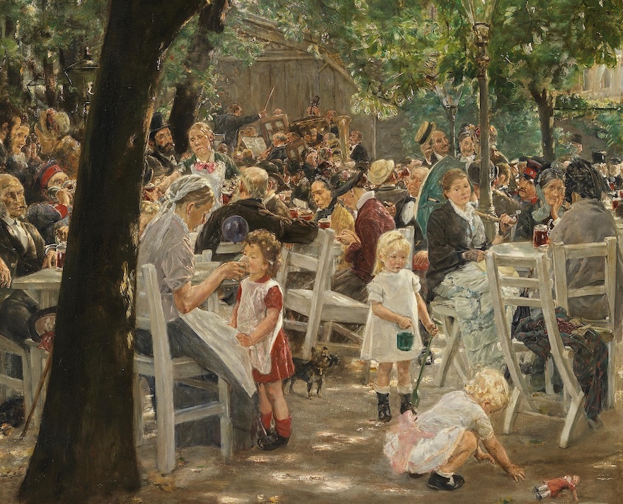 Biergarten in München. Max Liebermann