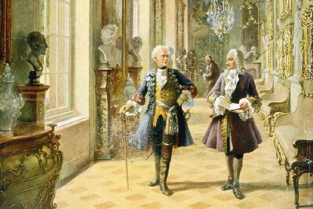 Frédéric II et Voltaire à Sanssouci